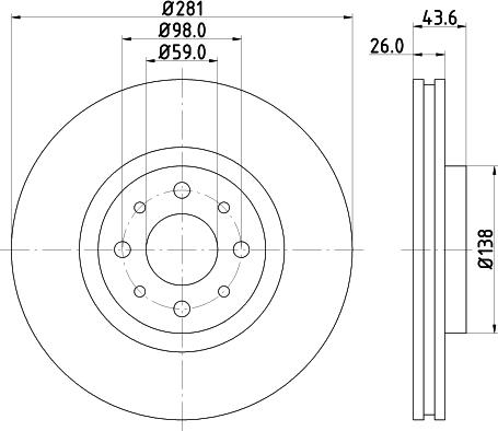 HELLA 8DD 355 107-831 - Тормозной диск autospares.lv