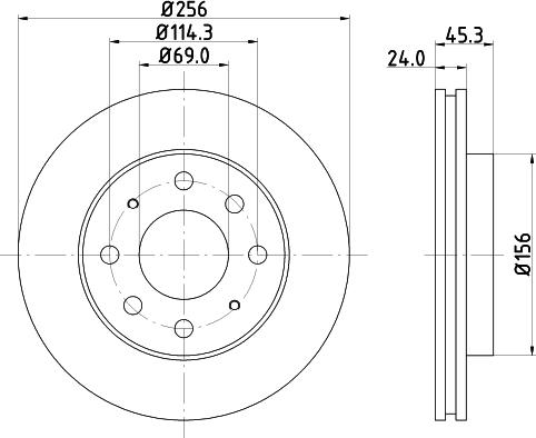 HELLA 8DD 355 107-321 - Тормозной диск autospares.lv