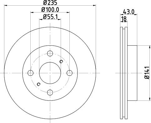 HELLA 8DD 355 107-281 - Тормозной диск autospares.lv