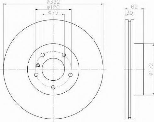 HELLA 8DD 355 107-752 - Тормозной диск autospares.lv