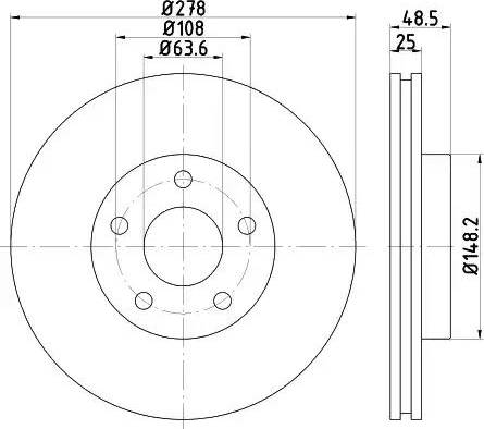 HELLA 8DD 355 119-491 - Тормозной диск autospares.lv