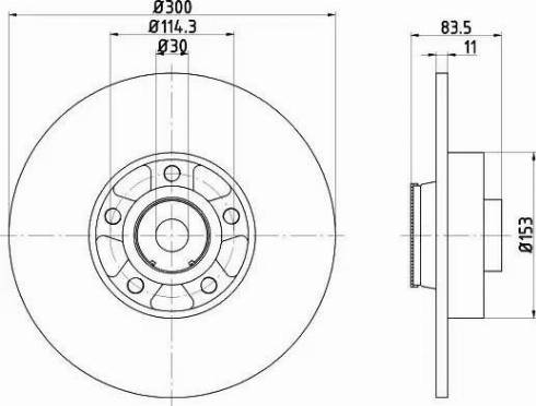 HELLA 8DD 355 119-311 - Тормозной диск autospares.lv