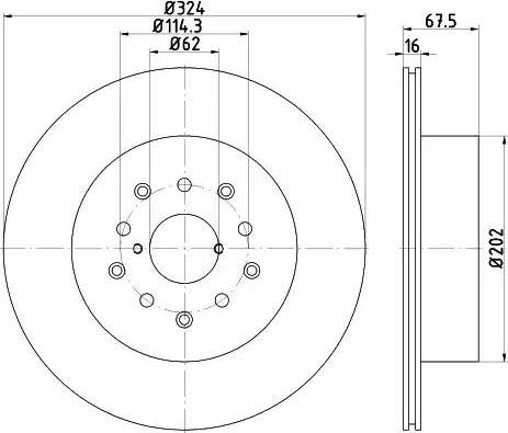 HELLA 8DD 355 114-941 - Тормозной диск autospares.lv