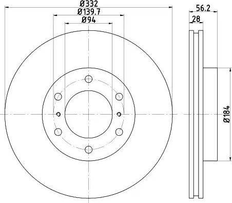 HELLA 8DD 355 114-581 - Тормозной диск autospares.lv