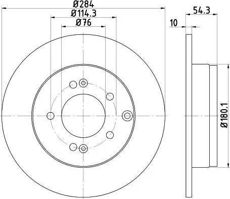 HELLA 8DD 355 114-521 - Тормозной диск autospares.lv