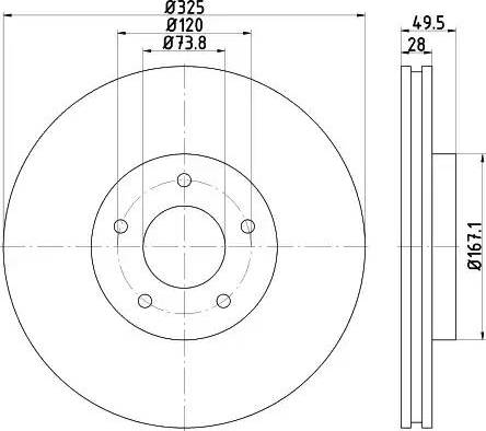 HELLA 8DD 355 115-951 - Тормозной диск autospares.lv