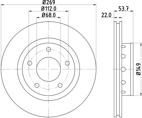 HELLA 8DD 355 115-442 - Тормозной диск autospares.lv