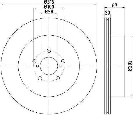 HELLA 8DD 355 115-131 - Тормозной диск autospares.lv