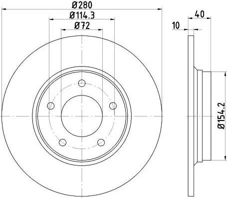 HELLA 8DD 355 115-831 - Тормозной диск autospares.lv