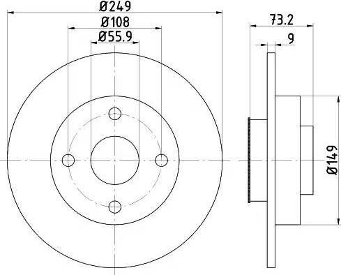 HELLA 8DD 355 116-081 - Тормозной диск autospares.lv