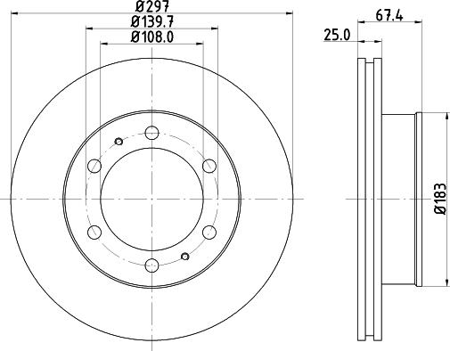 HELLA 8DD 355 116-821 - Тормозной диск autospares.lv