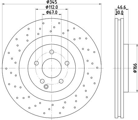 HELLA 8DD 355 110-132 - Тормозной диск autospares.lv