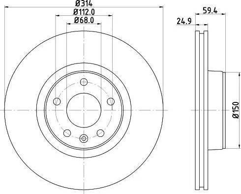 HELLA 8DD 355 121-141 - Тормозной диск autospares.lv