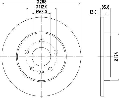 HELLA 8DD 355 111-812 - Тормозной диск autospares.lv