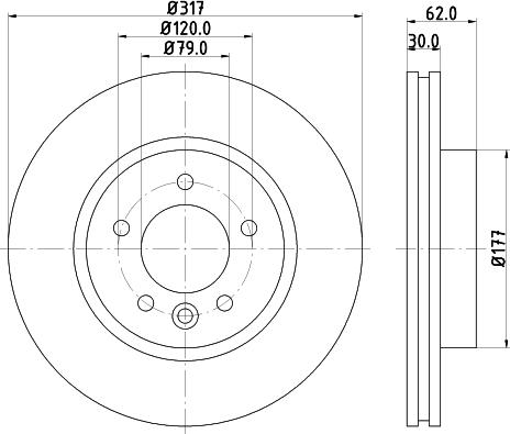 HELLA 8DD 355 118-641 - Тормозной диск autospares.lv