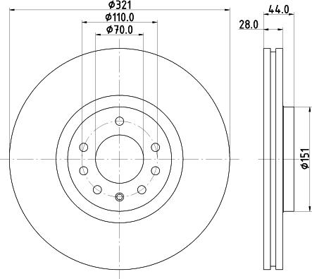 HELLA 8DD 355 113-101 - Тормозной диск autospares.lv
