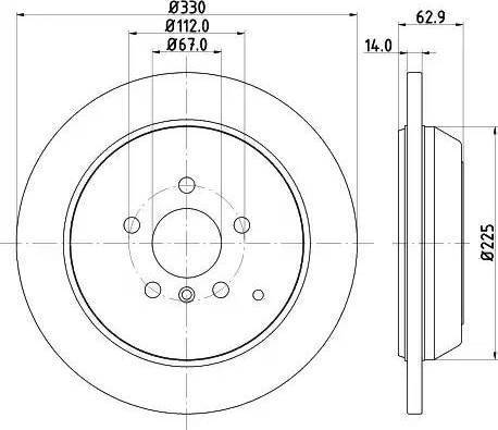 HELLA 8DD 355 122-061 - Тормозной диск autospares.lv