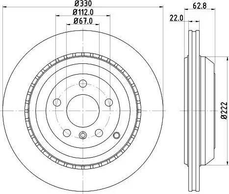 HELLA 8DD 355 121-721 - Тормозной диск autospares.lv