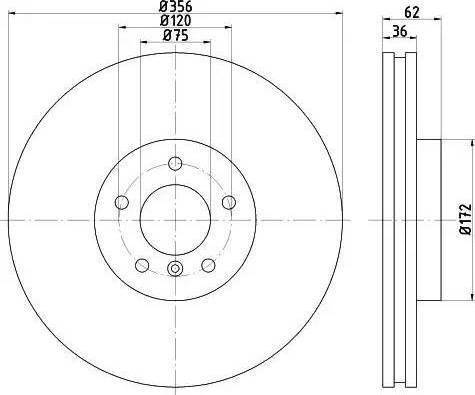 HELLA 8DD 355 112-681 - Тормозной диск autospares.lv