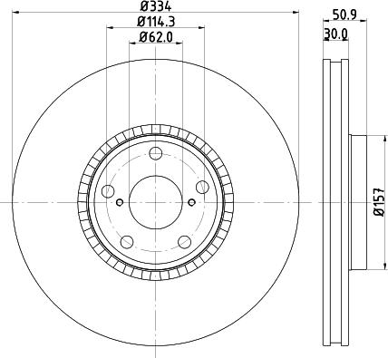 HELLA 8DD 355 112-861 - Тормозной диск autospares.lv