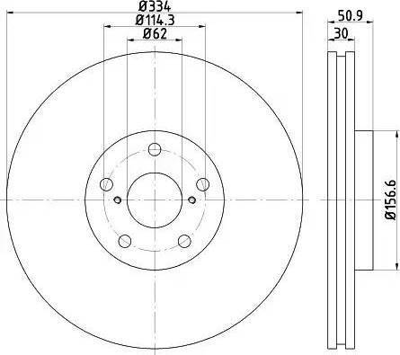 HELLA 8DD 355 121-851 - Тормозной диск autospares.lv