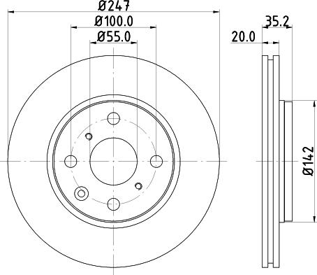 HELLA 8DD 355 112-311 - Тормозной диск autospares.lv