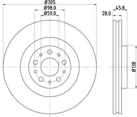 HELLA 8DD 355 117-951 - Тормозной диск autospares.lv