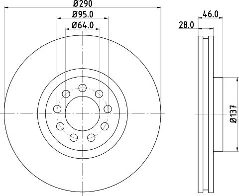 HELLA 8DD 355 117-461 - Тормозной диск autospares.lv