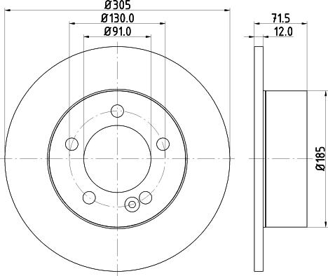 HELLA 8DD 355 117-141 - Тормозной диск autospares.lv