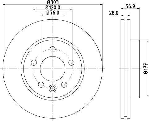 HELLA 8DD 355 117-151 - Тормозной диск autospares.lv