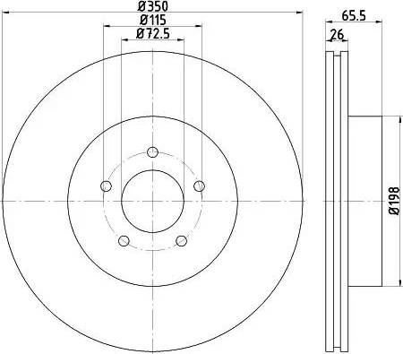 HELLA 8DD 355 117-811 - Тормозной диск autospares.lv