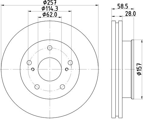 HELLA 8DD 355 117-821 - Тормозной диск autospares.lv