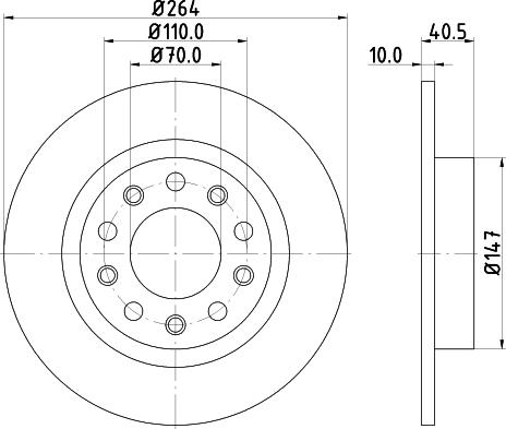 HELLA 8DD 355 117-241 - Тормозной диск autospares.lv