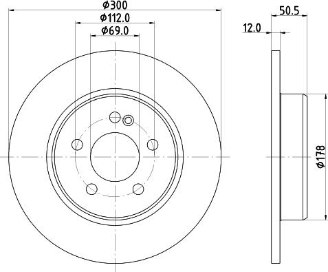 HELLA 8DD 355 134-511 - Тормозной диск autospares.lv