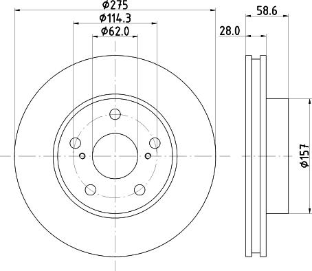 HELLA 8DD 355 134-091 - Тормозной диск autospares.lv