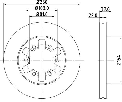 HELLA 8DD 355 133-931 - Тормозной диск autospares.lv