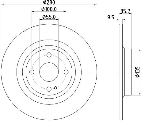 HELLA 8DD 355 133-141 - Тормозной диск autospares.lv