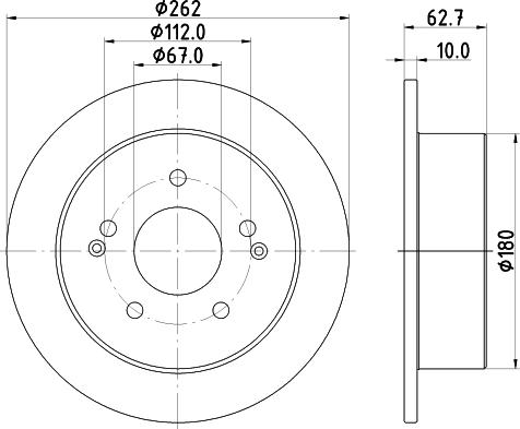 HELLA 8DD 355 133-341 - Тормозной диск autospares.lv