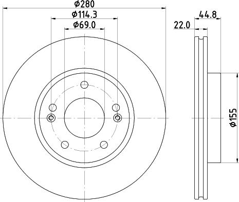 HELLA 8DD 355 132-641 - Тормозной диск autospares.lv