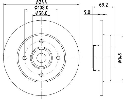 HELLA 8DD 355 132-161 - Тормозной диск autospares.lv