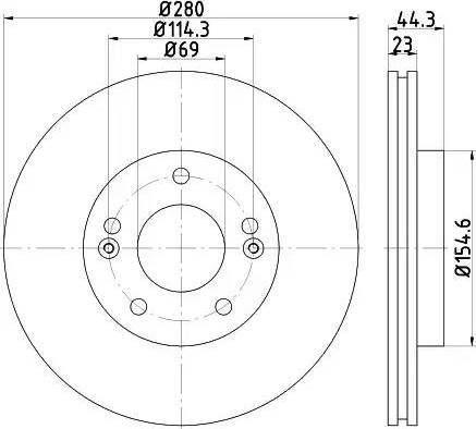 HELLA 8DD 355 129-461 - Тормозной диск autospares.lv