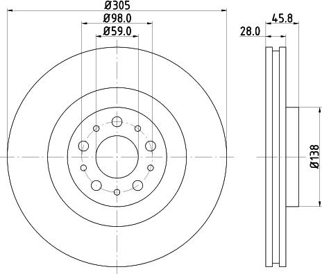 HELLA 8DD 355 129-351 - Тормозной диск autospares.lv