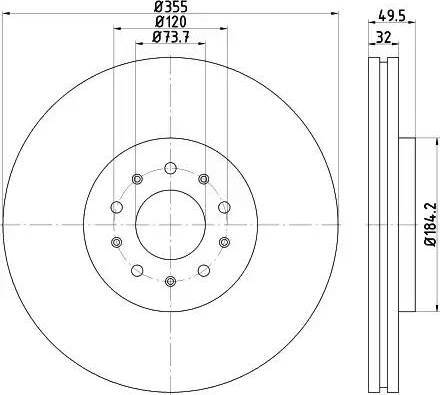 HELLA 8DD 355 117-391 - Тормозной диск autospares.lv