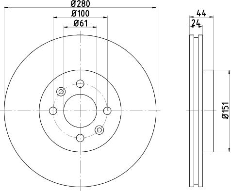 HELLA 8DD 355 124-951 - Тормозной диск autospares.lv