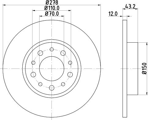 HELLA 8DD 355 124-851 - Тормозной диск autospares.lv