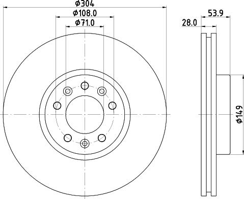 HELLA 8DD 355 125-411 - Тормозной диск autospares.lv