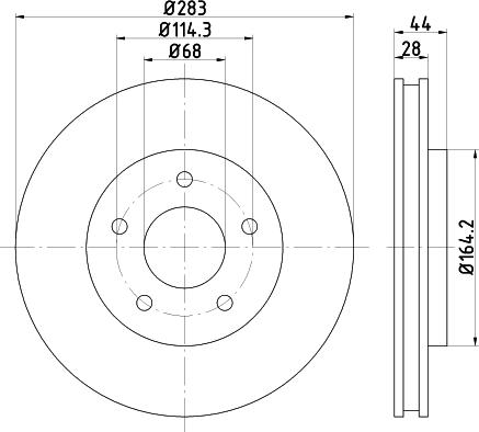 HELLA 8DD 355 125-071 - Тормозной диск autospares.lv