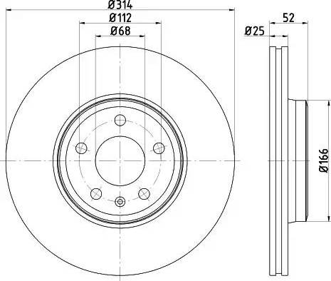 HELLA 8DD 355 125-201 - Тормозной диск autospares.lv