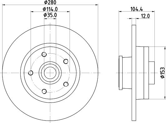 HELLA 8DD 355 125-281 - Тормозной диск autospares.lv