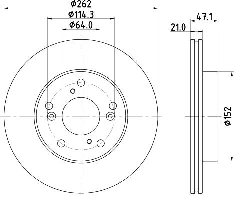 HELLA 8DD 355 126-951 - Тормозной диск autospares.lv